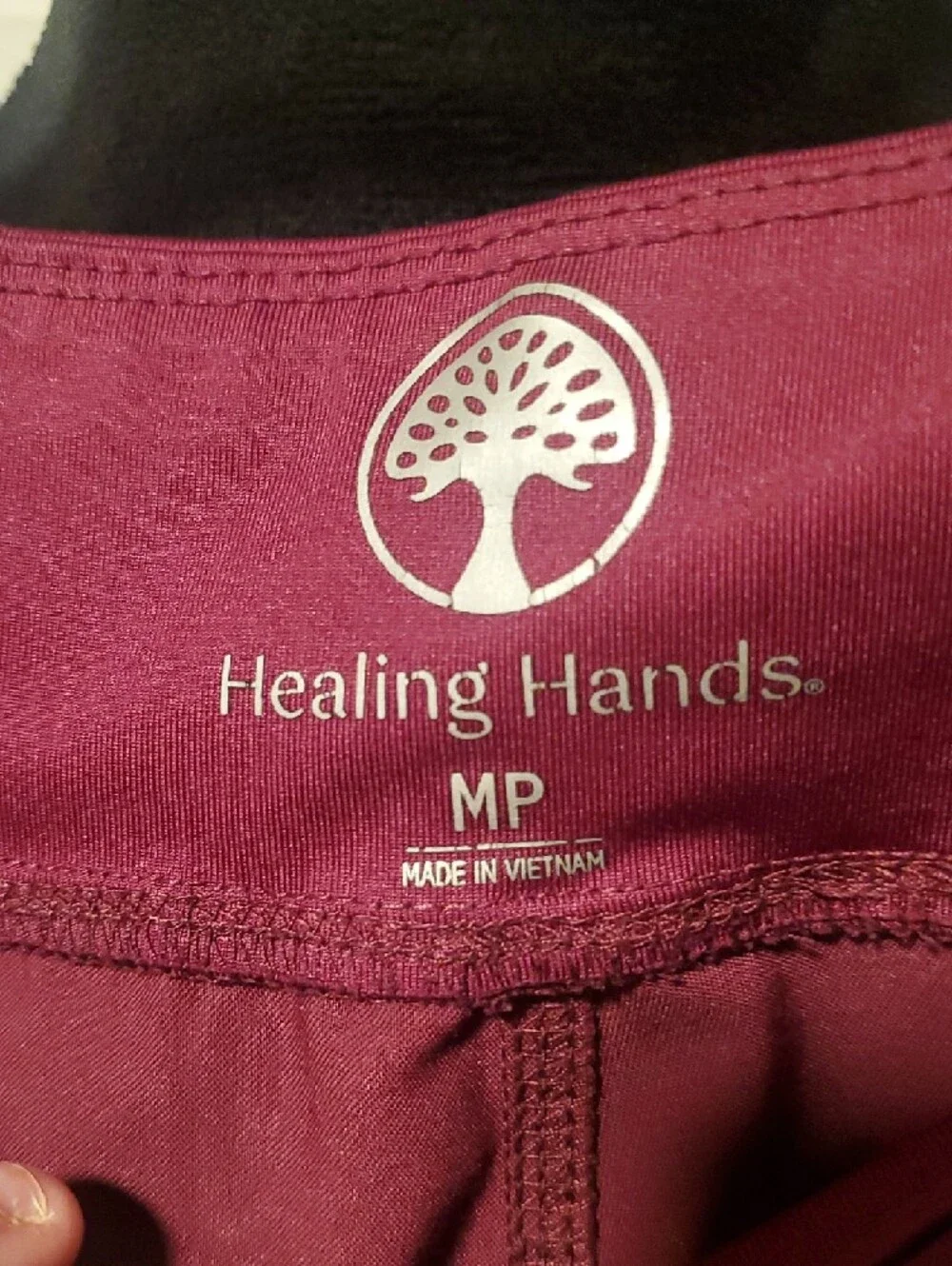 healing hands Maroon Boot-Cut Cargo Scrub Pants - Picture 2 of 9